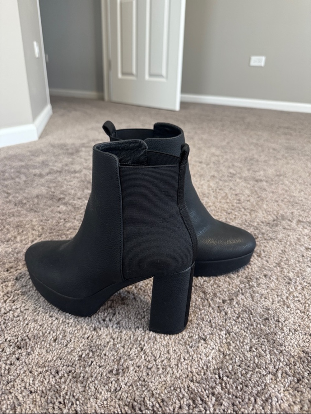 Mix No. 6 Black Platform Block Heel Ankle Booties